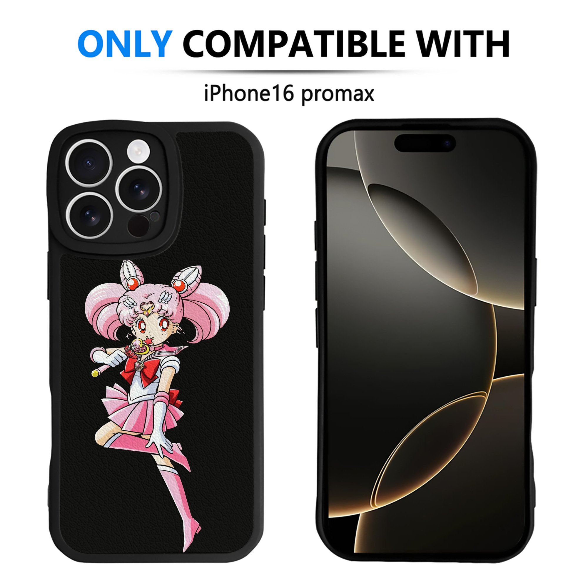 （画像用） 美少女戦士セーラームーン ちびうさ Sailor Moon Chibiusa Tsukino Usagi Small Lady Serenity 【iPhone 16シリーズ対応】シリコンスマホケース（レザー調） 材質：シリコン